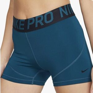 Nike pro shorts women’s 3” black blue, teal workout athletic dry fit running - S